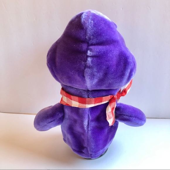 NEW Vintage Hand Puppet DINER SAURUS Stuffed Plush Animal Toy 9 3/4” Purple - Picture 4 of 16